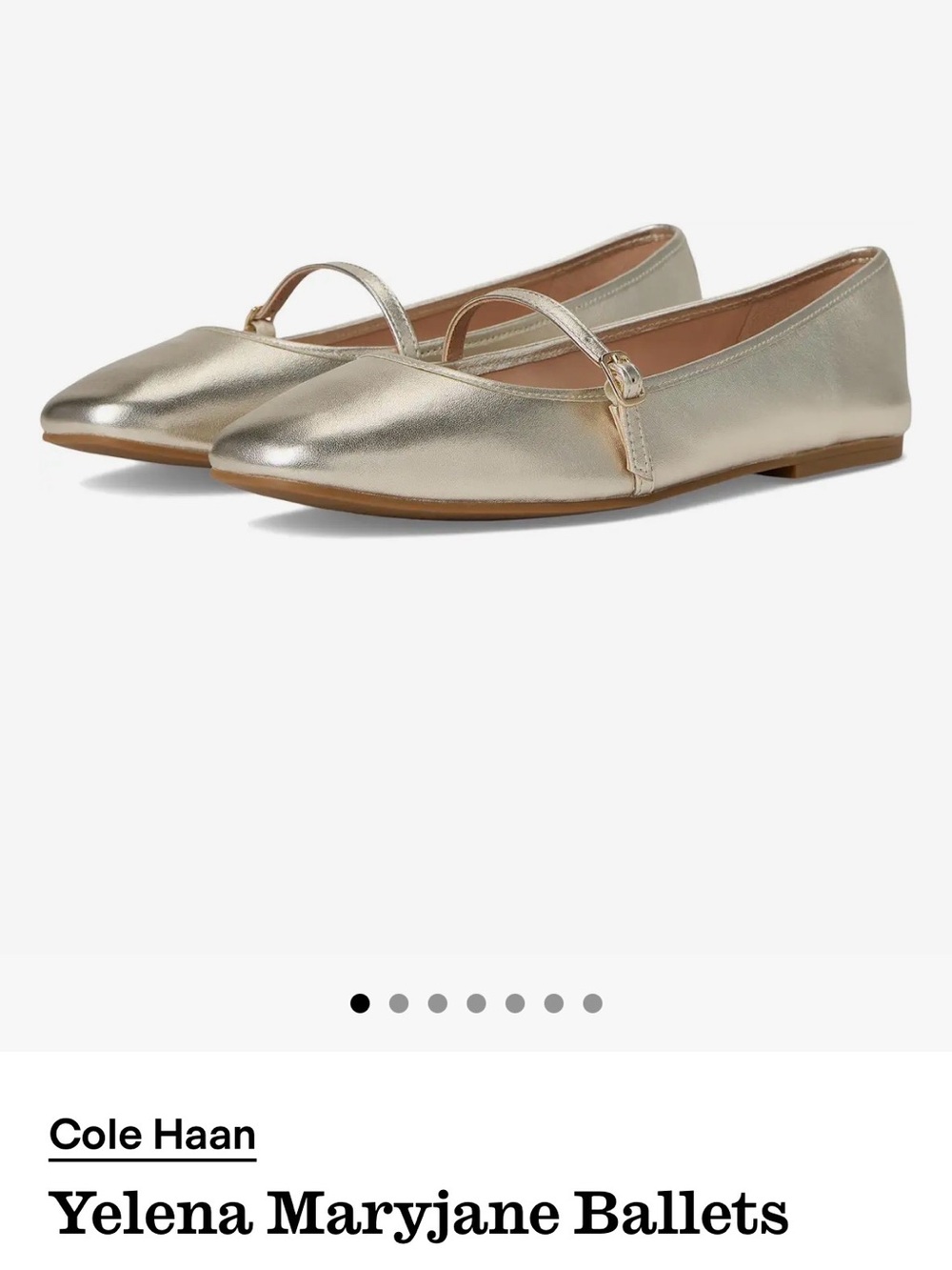 Cole Haan Metallic Gold Maryjane Flats